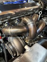 Morrison Fabrications Large Runner Xona V-band manifold with 3.5” SS side exit exhaust: