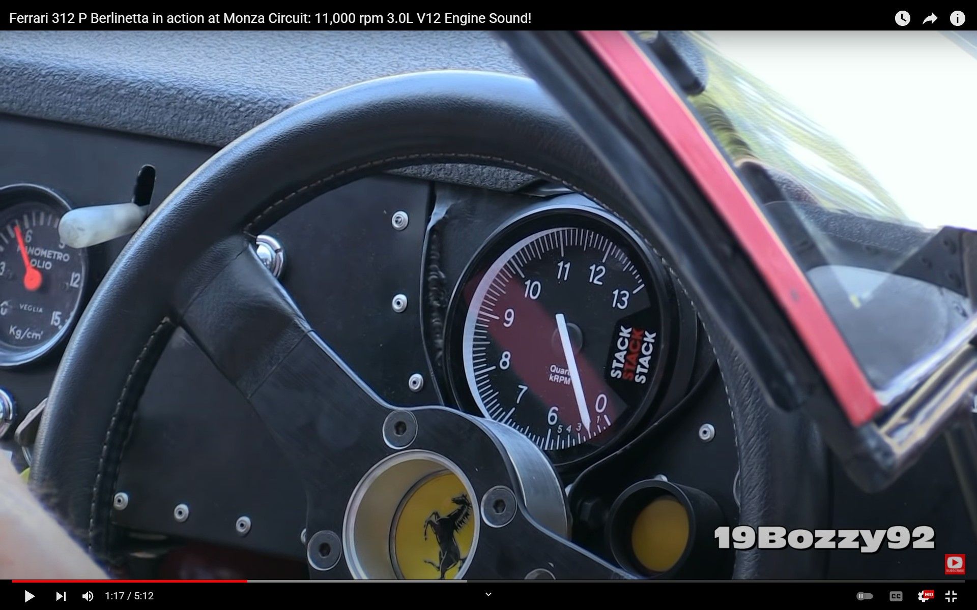 Ferrari 312P 3 liter V12, Stack tach doesn't much care  about anything under 6,000 rpm.jpg