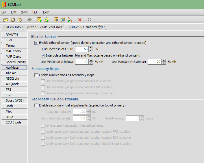 my DSMlink ethanol flex fuel compensation in ECU config 'Aux Maps'  screen shot.PNG