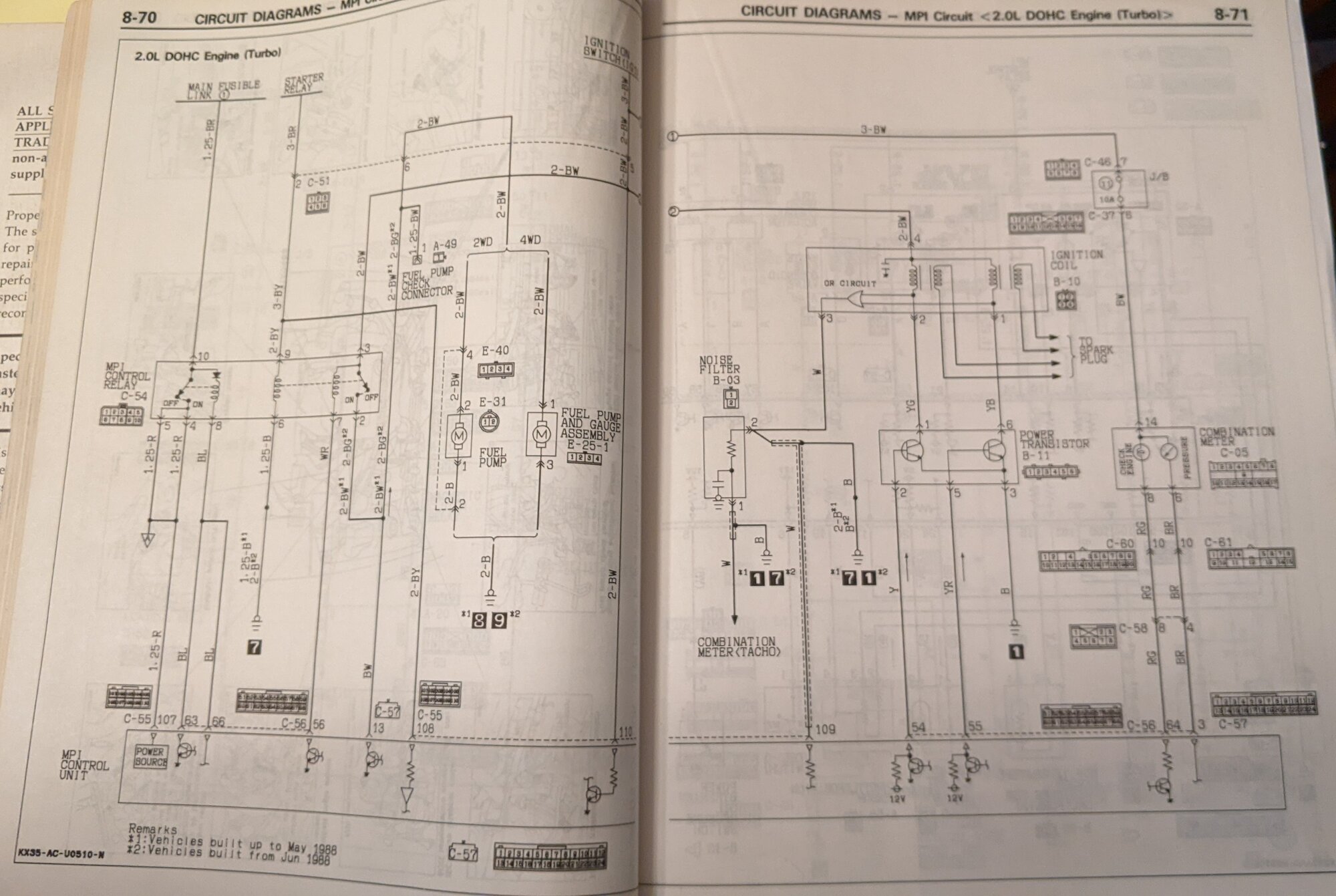 tach filter - 1990 FSM Circuit Diagrams scan from Brian - power transistor circuit and tach no...jpg