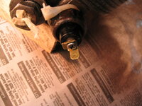 Oil pressure warning switch with homemade terminal.JPG