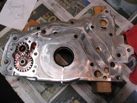 front case new rear - inside oil pump (with my grease on oil pump gears).JPG