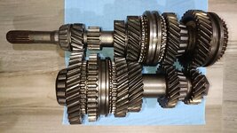 EVO 2/3 GSR 1-5 gear set, Clusters with Hubs/Sliders/Synchros/Steel Forks/Rails/Bearings