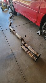 Awd Megan exhaust.. after downpipe with high flow cat and test pipe