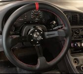 Black w/ Red Stitching Steering Wheel & Hub