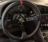 Black w/ Red Stitching Steering Wheel & Hub