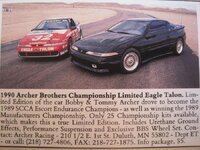 Eagle talon archer brothers championship limited edition